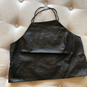 Cami black leather crop top size small